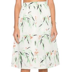 Elizabeth and James Floral Bamboo Gingham Skirt Size 4
